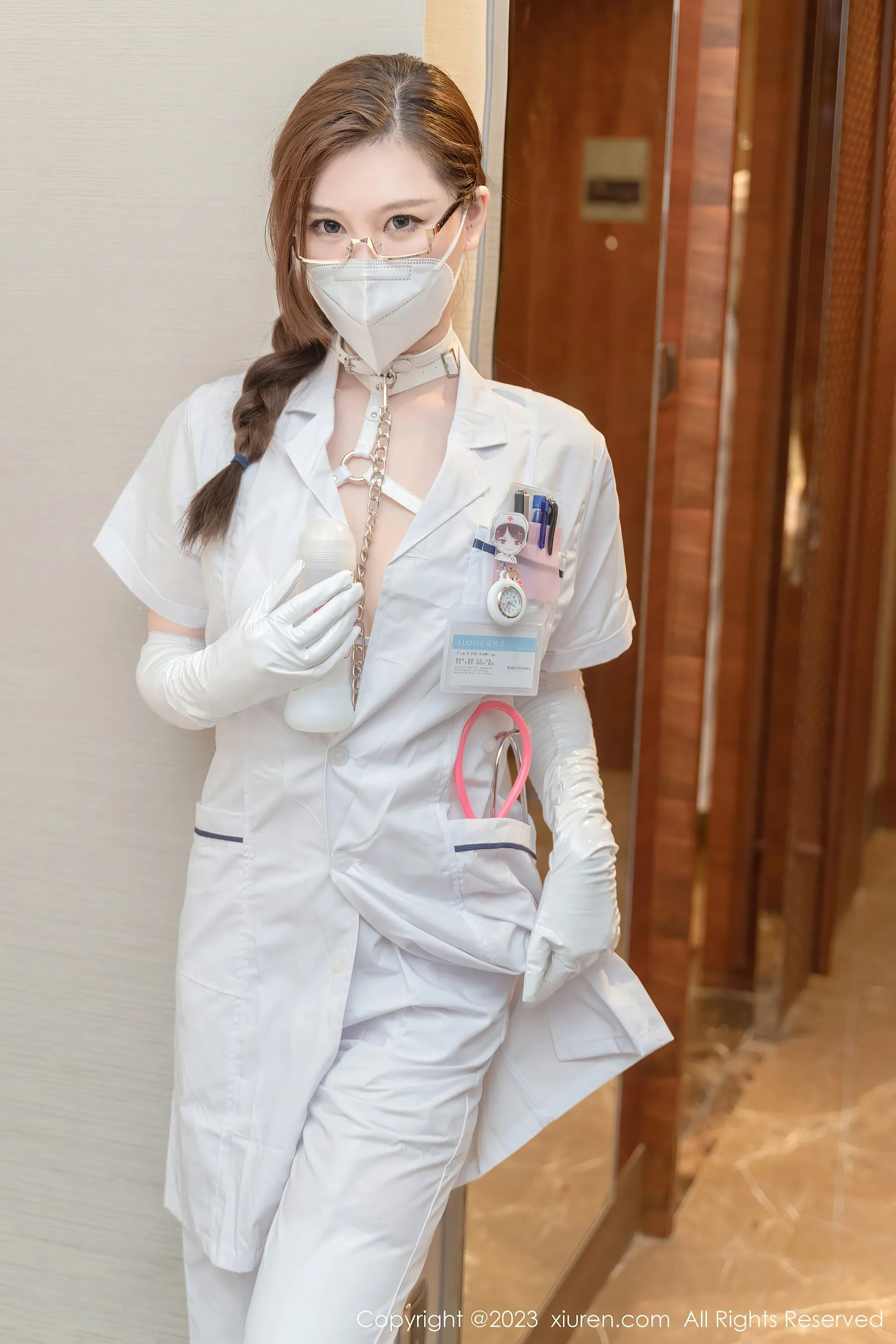 護士清純自然光寫真 - 櫻花季溫柔風格展現珍藏 - 61