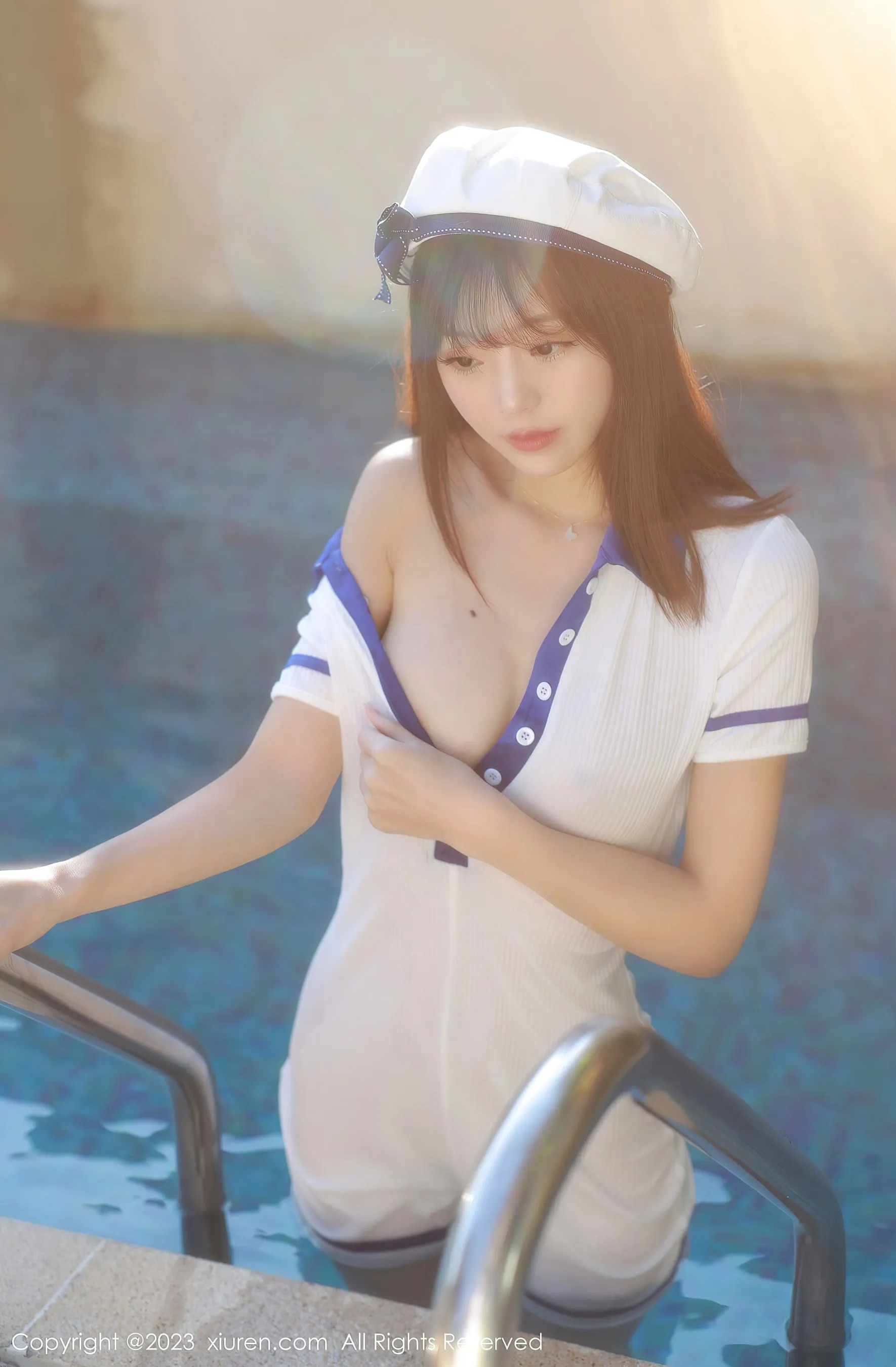 空姐火辣夜景寫真 – 櫻花季自信風格展現珍藏 - 44