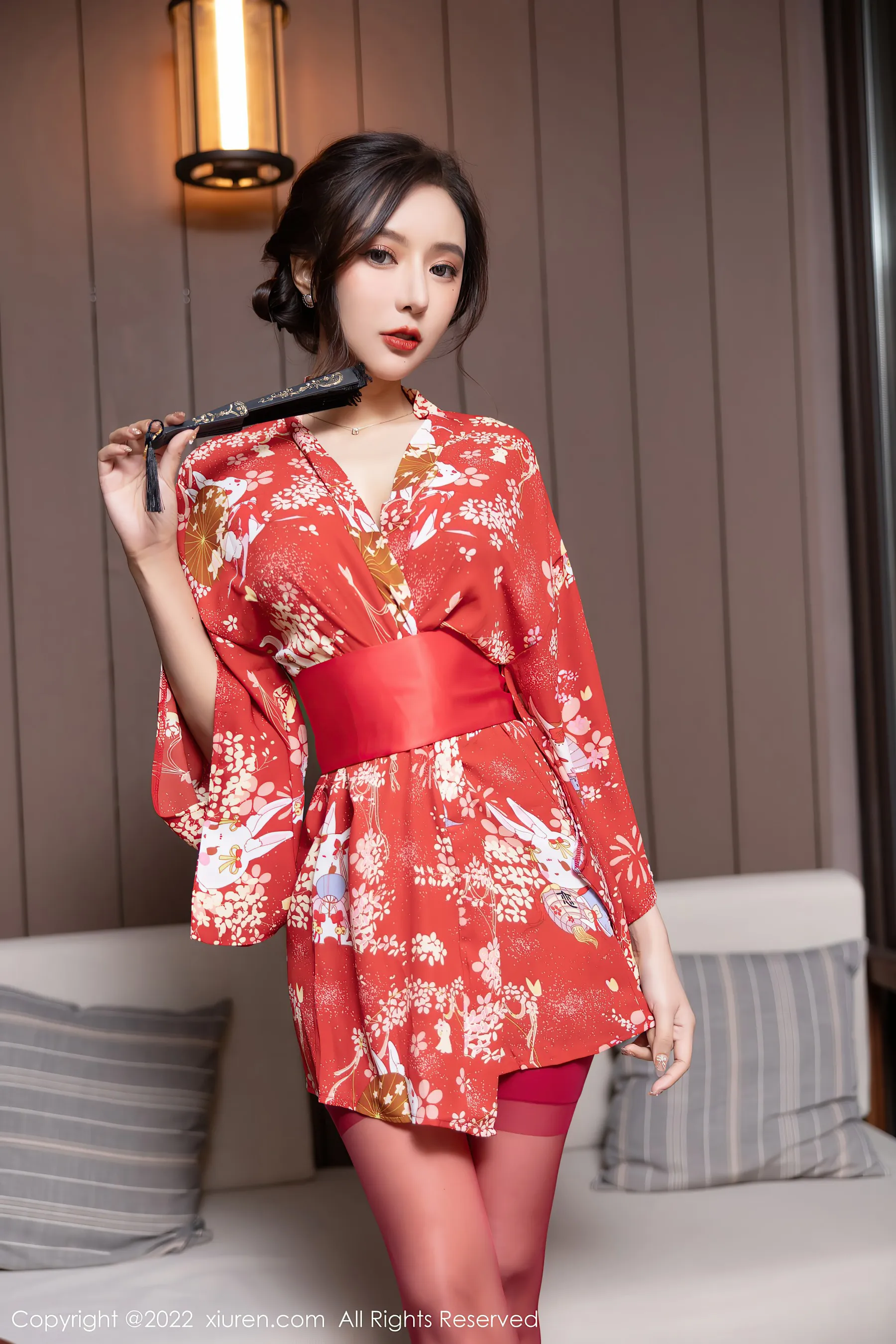 嫩模甜美室內寫真 – 秋楓奔放風格展現限量 - 43