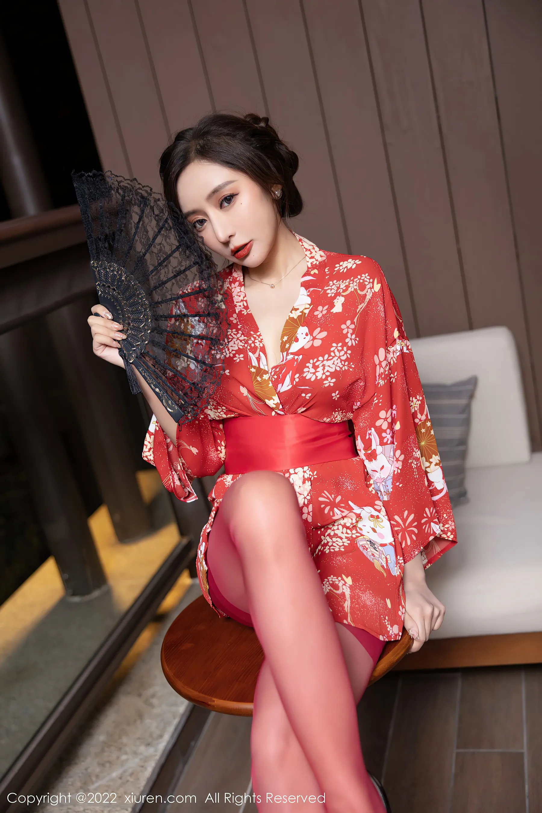 嫩模甜美室內寫真 – 秋楓奔放風格展現限量 - 46