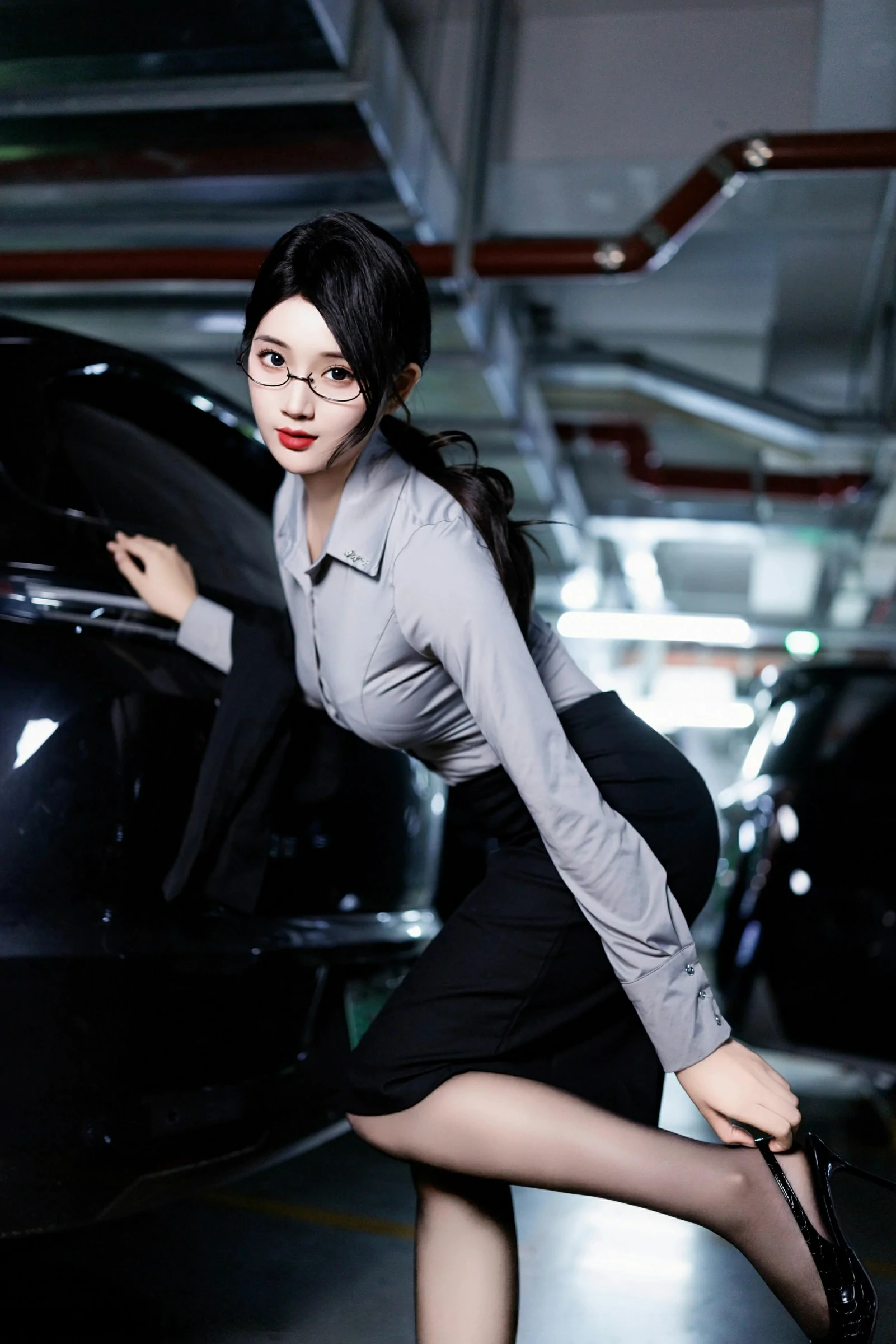 車模高貴山景寫真 – 櫻花季神秘風格展現珍藏 - 17