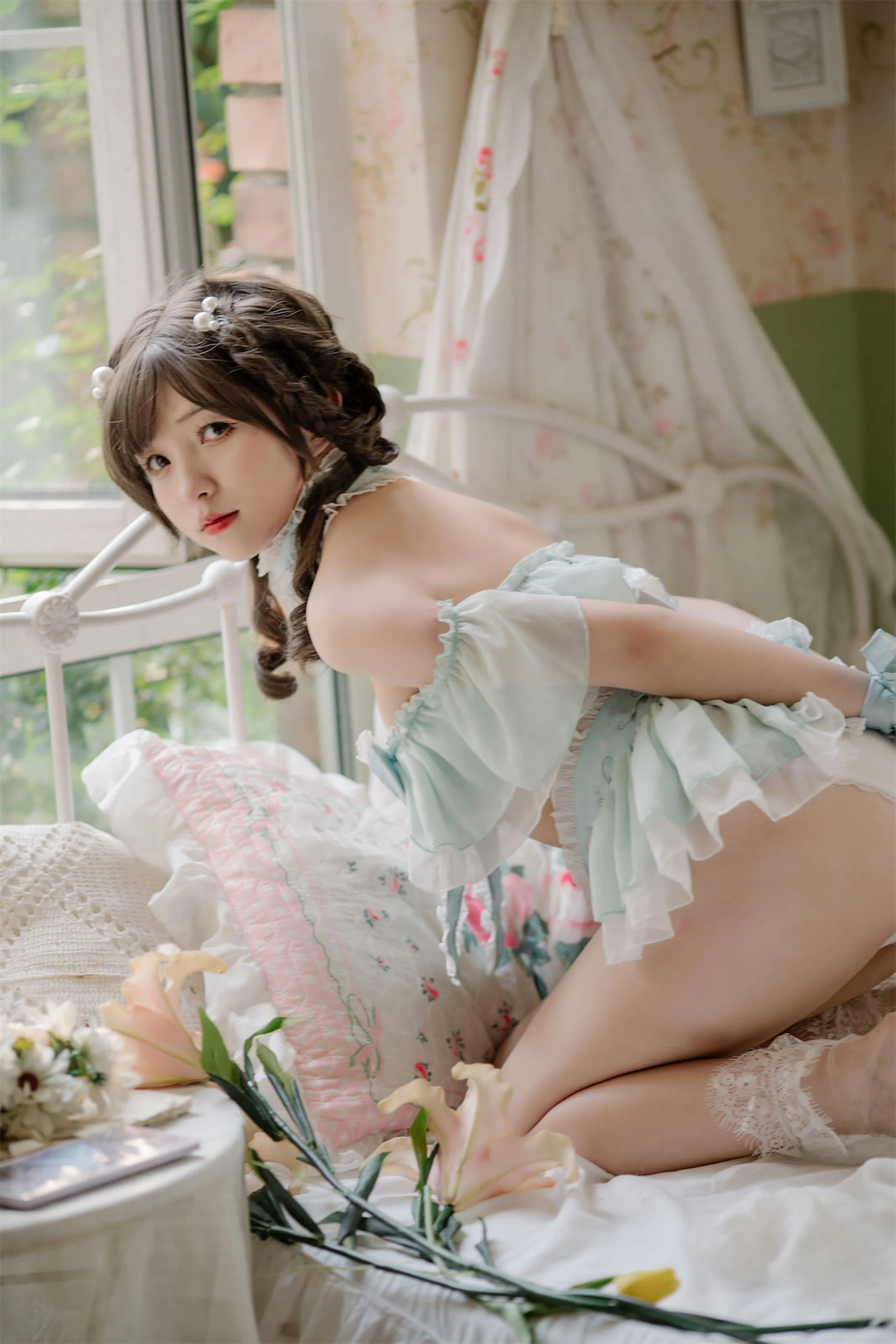 [小蘿莉]韓欣妍韓欣妍私藏高清圖集：攝影棚魅惑風情詮釋美腿寫真合集 - 42