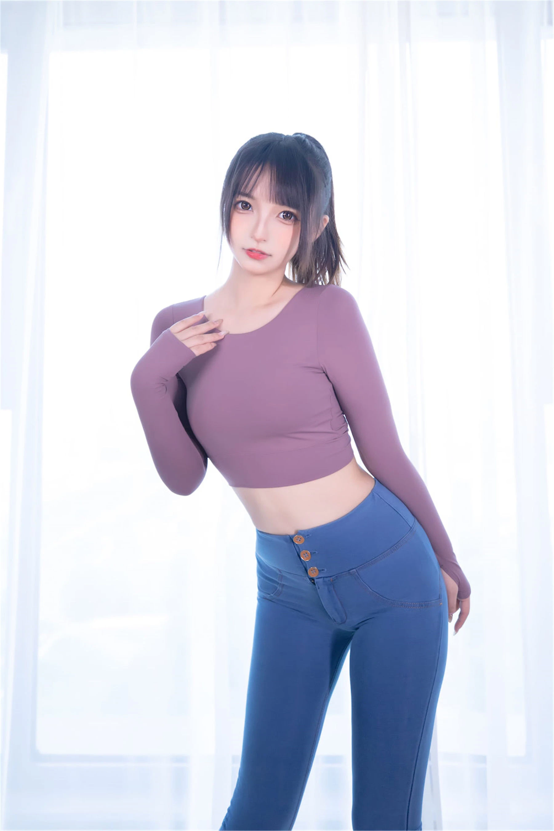 [校花]李雨桐自然光高清圖集珍藏：李雨桐甜美演繹曲線完美風採釋放寫真藝術 - 49