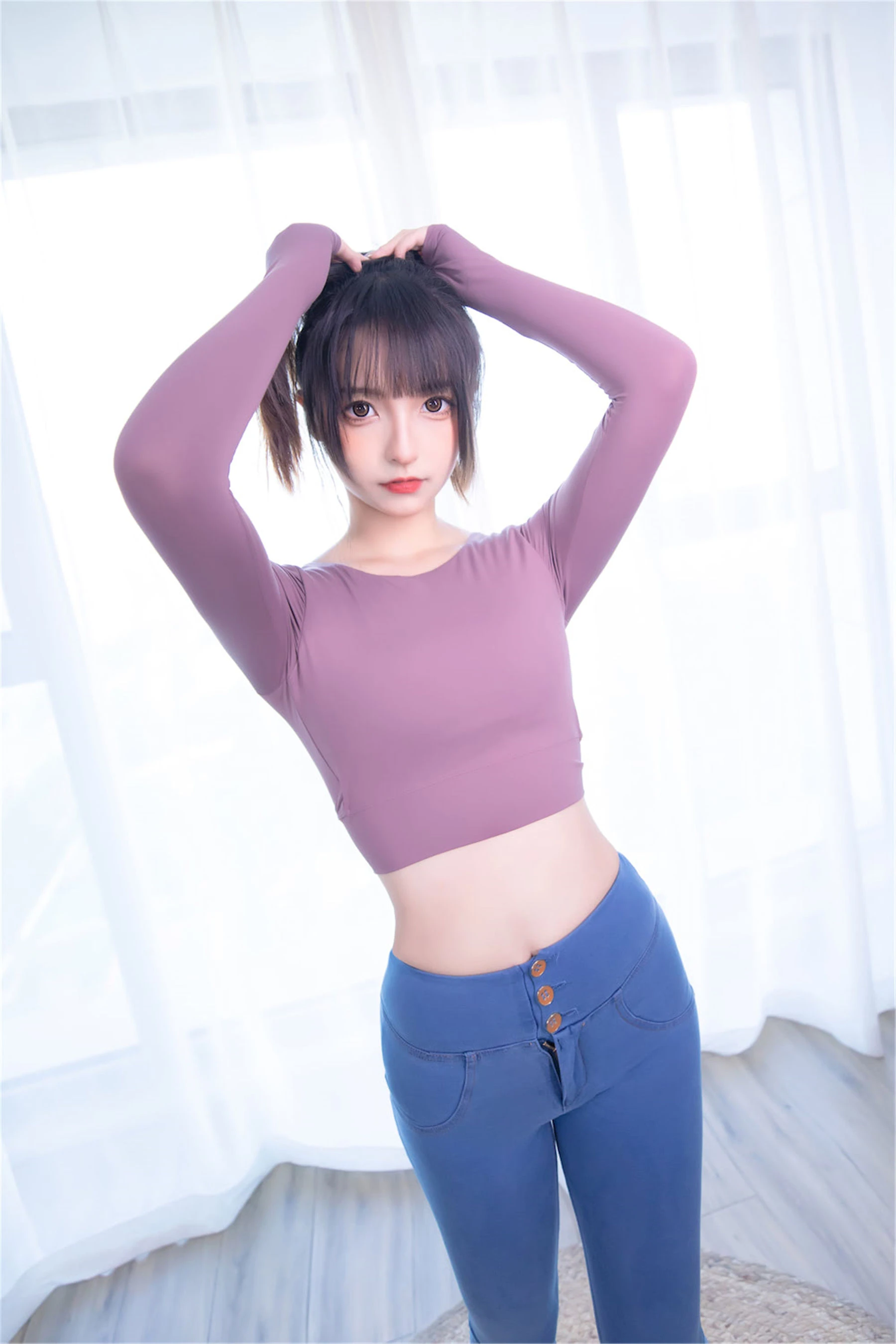 [校花]李雨桐自然光高清圖集珍藏：李雨桐甜美演繹曲線完美風採釋放寫真藝術 - 84