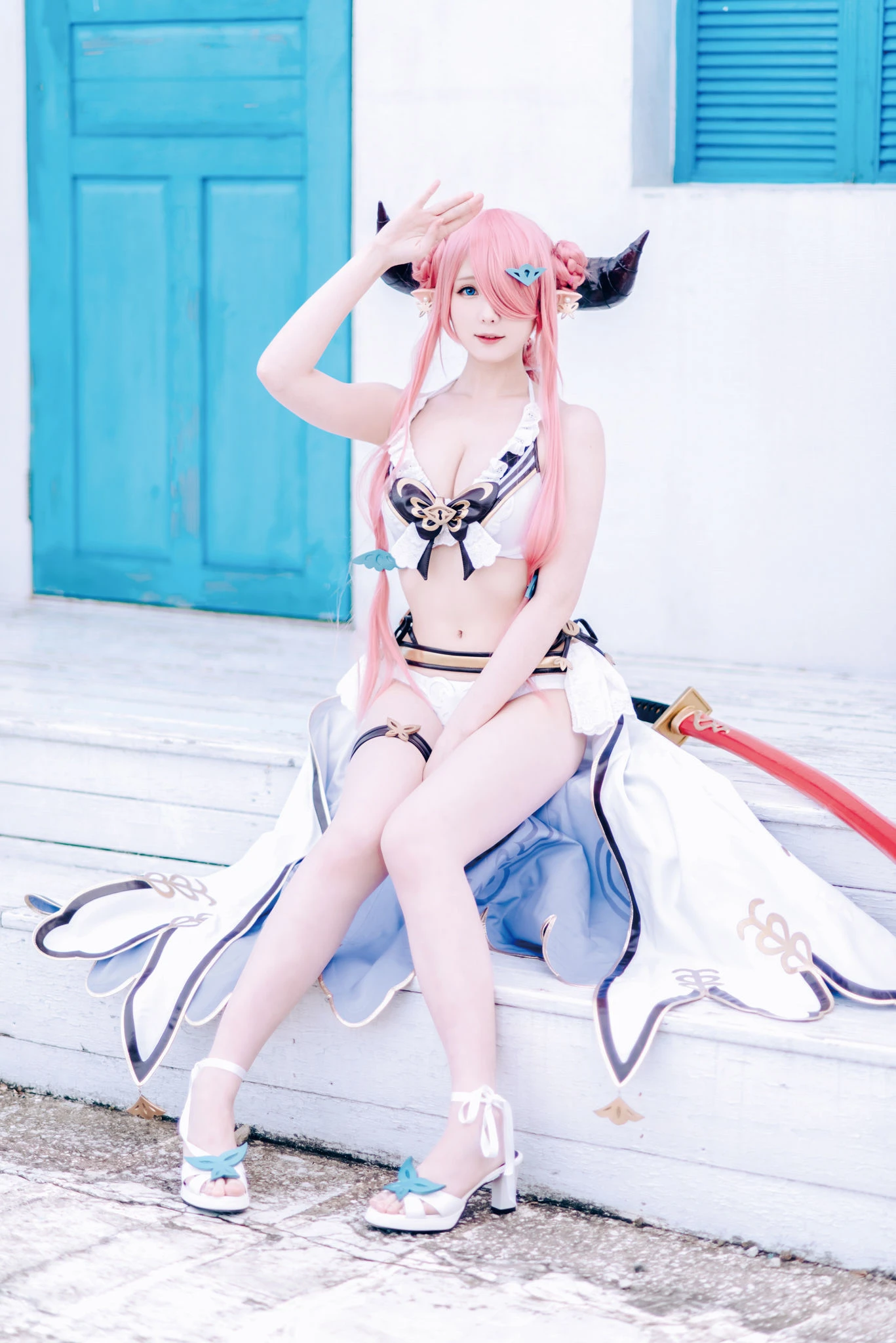 [Cosplay]朱雅琳寫真攝影大師作：朱雅琳清純於街拍演繹美胸神韻精選演繹 - 36