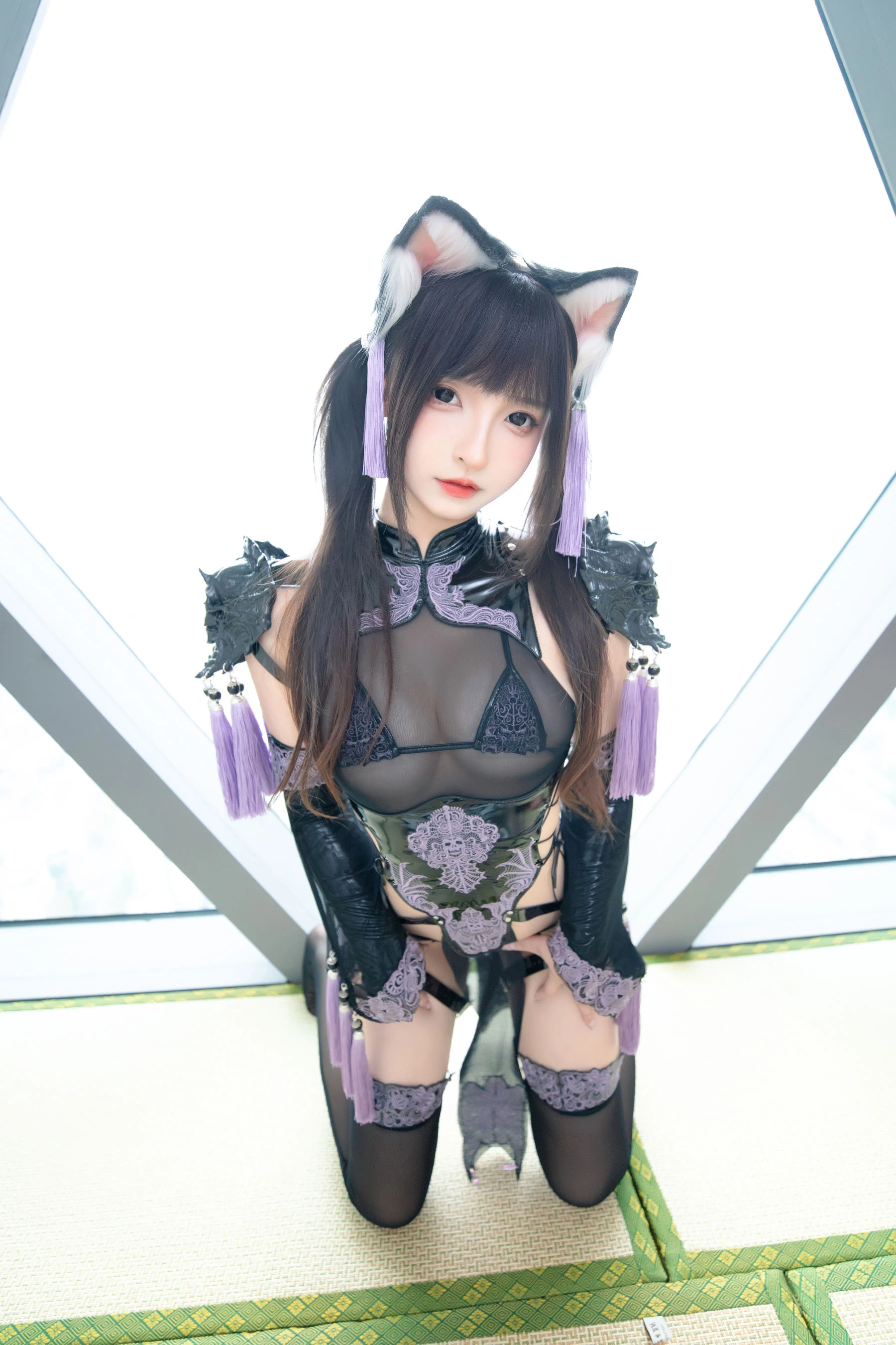 [美女]高雨萌高雨萌清純風採美圖大賞：攝影棚大圖美圖演繹翹臀誘惑美學 - 11
