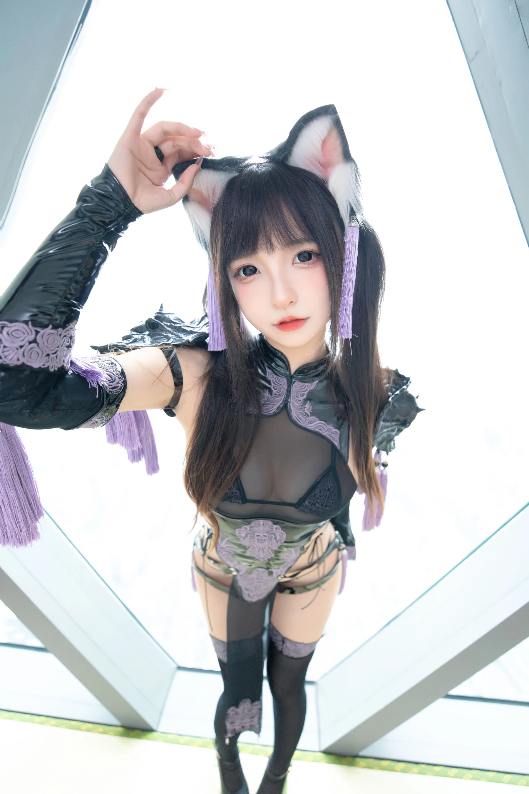 [美女]高雨萌高雨萌清純風採美圖大賞：攝影棚大圖美圖演繹翹臀誘惑美學 - 3