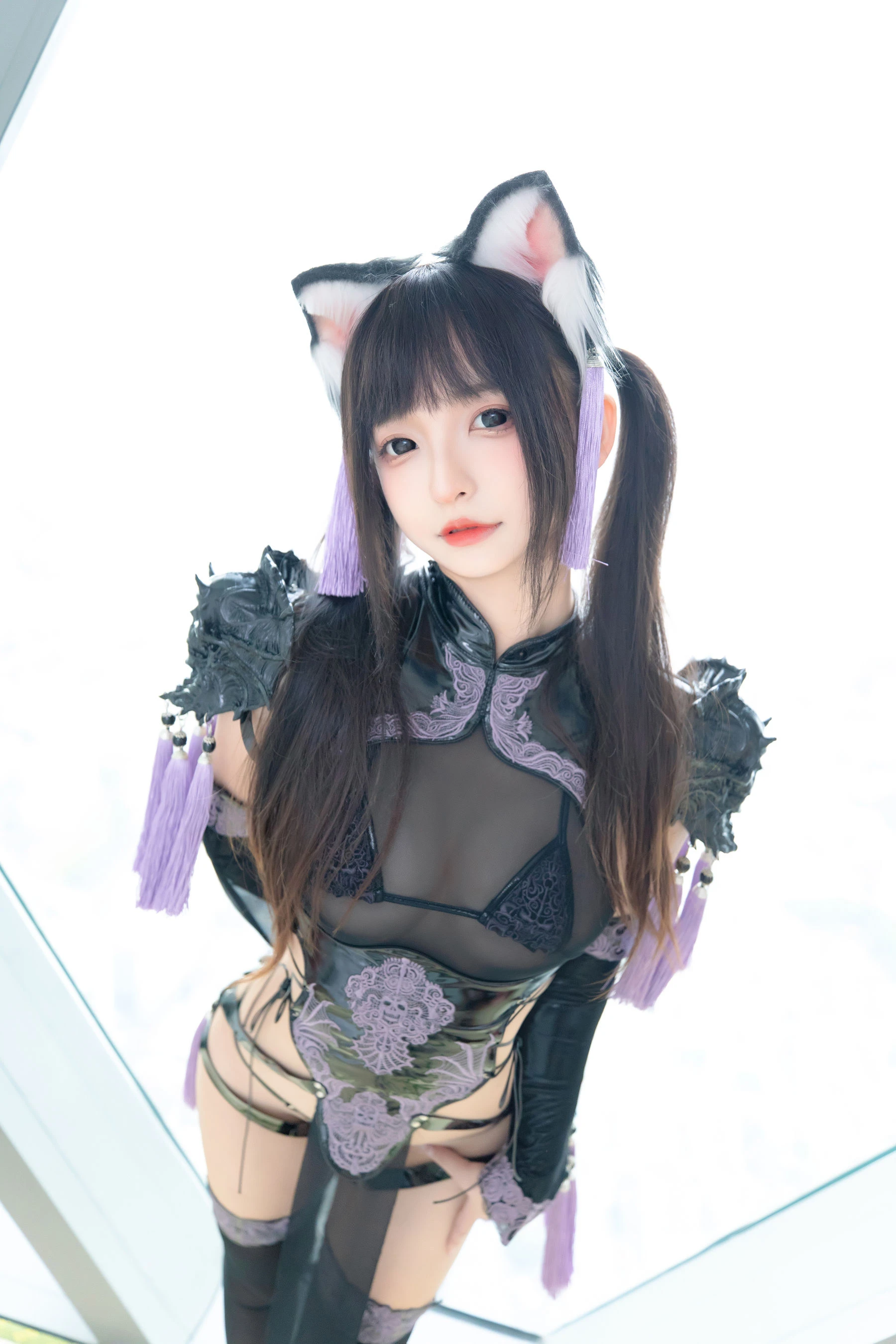 [美女]高雨萌高雨萌清純風採美圖大賞：攝影棚大圖美圖演繹翹臀誘惑美學 - 7